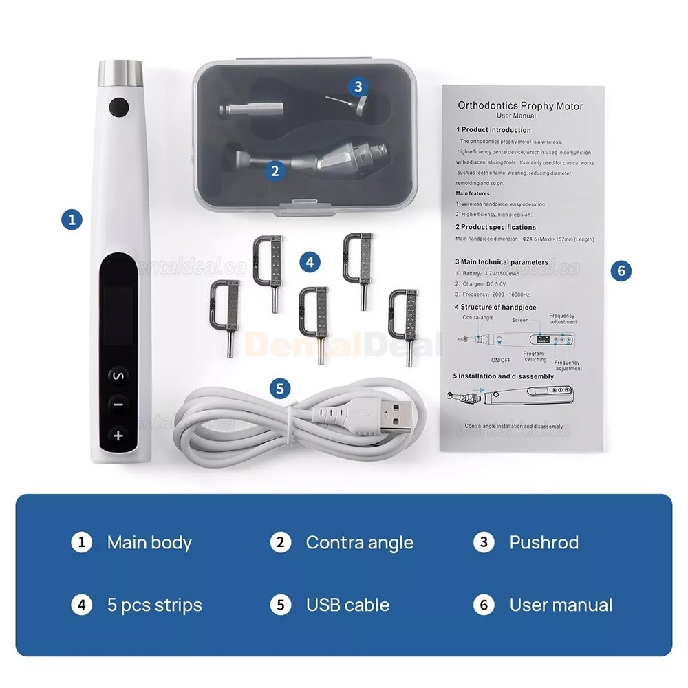 Betterway IPR 2000 Electric Orthodontic Handpiece Interproximal IPR Kit with Strips